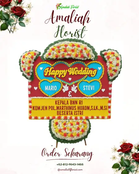 Papan Bunga Pernikahan Moya